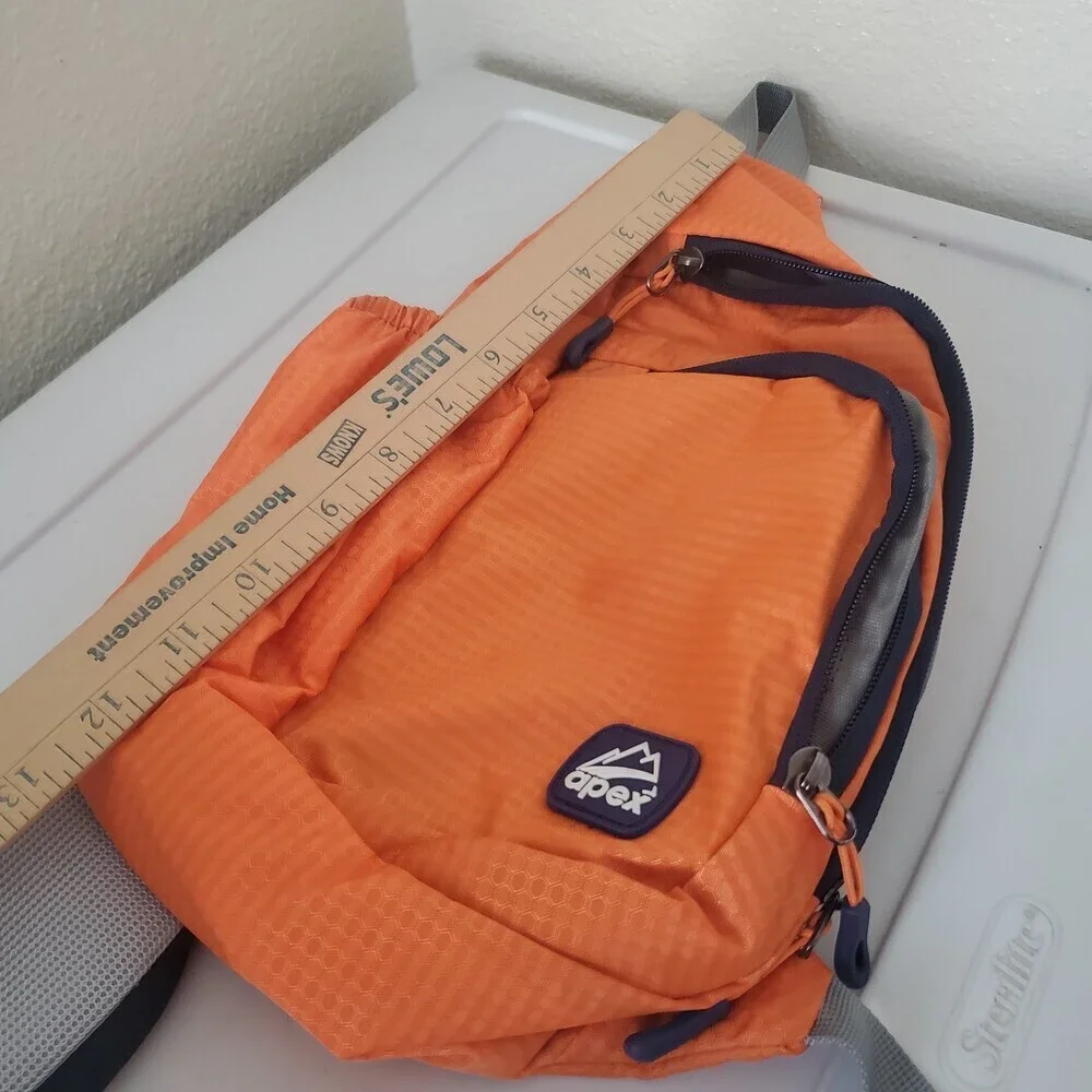 Apex Orange Sling Backpack Hiking Travel Daypack Shoulder Bag Lightweight